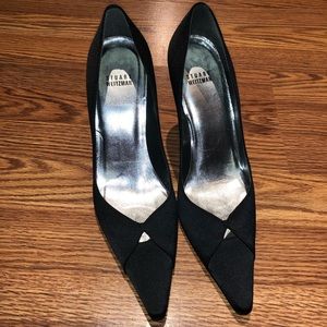 Stuart Weitzman Satin point toe heel